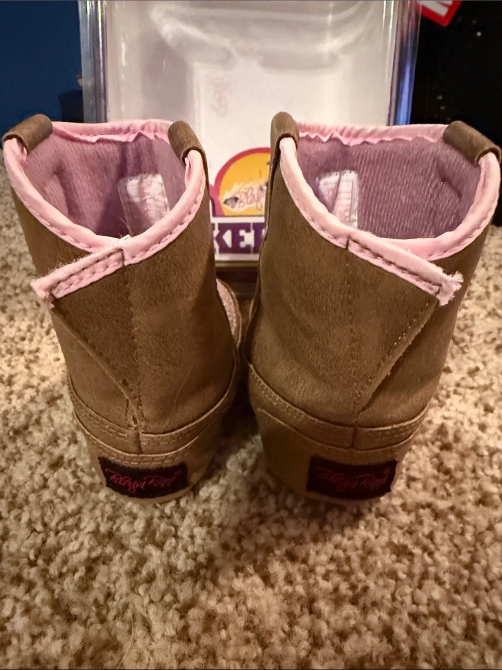 Blazin Roxx Brown and Pink Baby Buckers Cowboy Boots